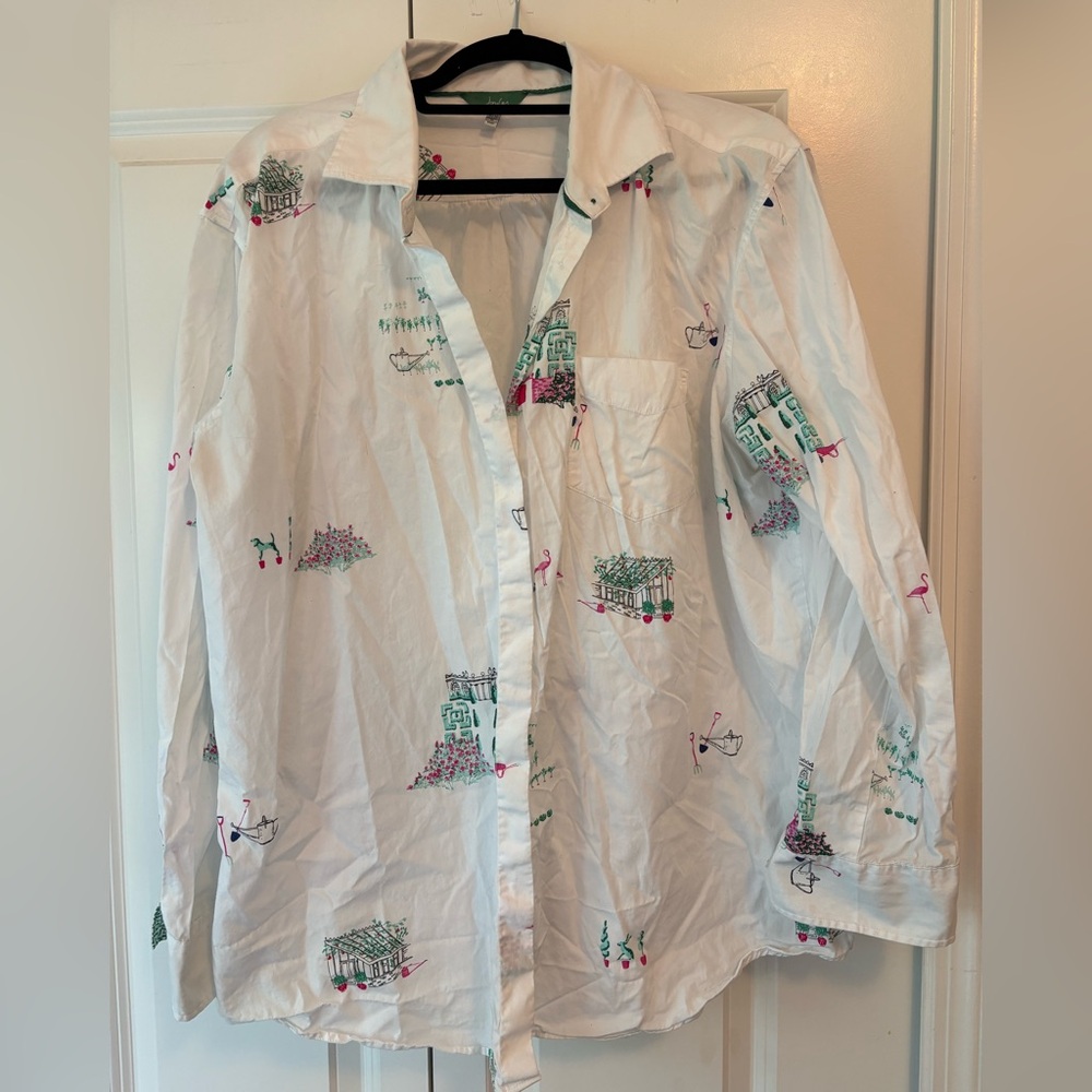 Joules White Shirt with Colorful Accents
